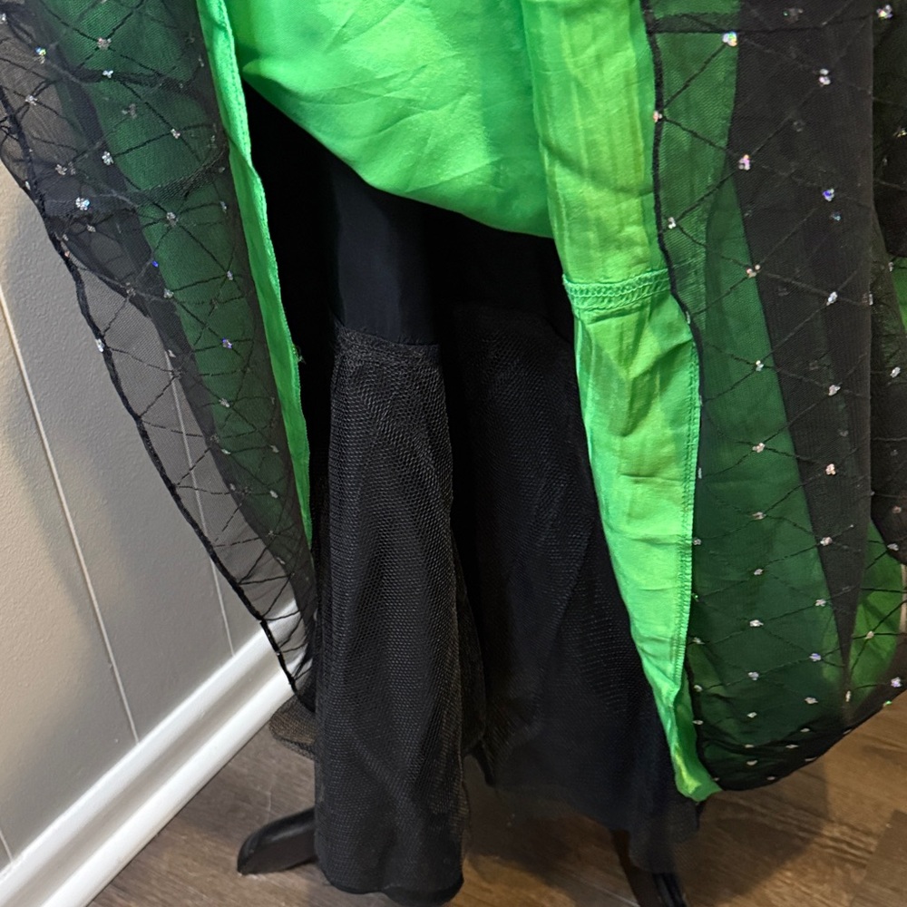 B14 Papell Boutique Evening Women’s 10 Green and Black Maxi Dress - Picture 6 of 7
